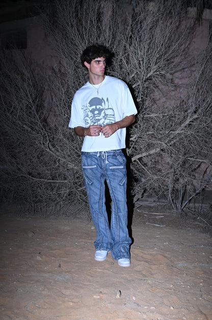THE LOCKED PERCEPTION OFF-WHITE BOXY TEE