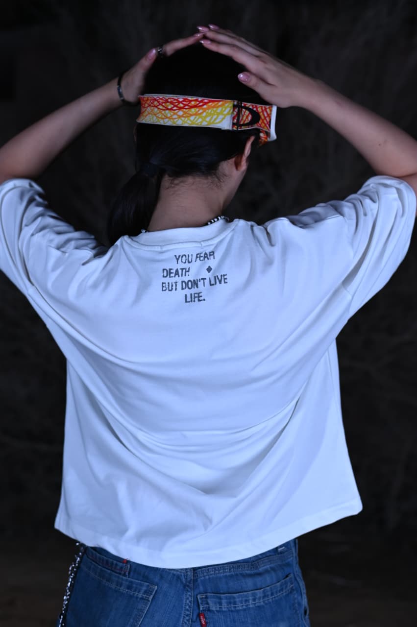 THE LOCKED PERCEPTION OFF-WHITE BOXY TEE