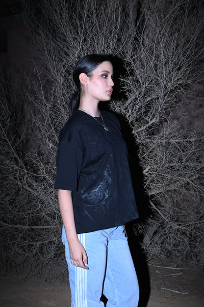 UNFINISHED GEORGIA BLACK BOXY TEE