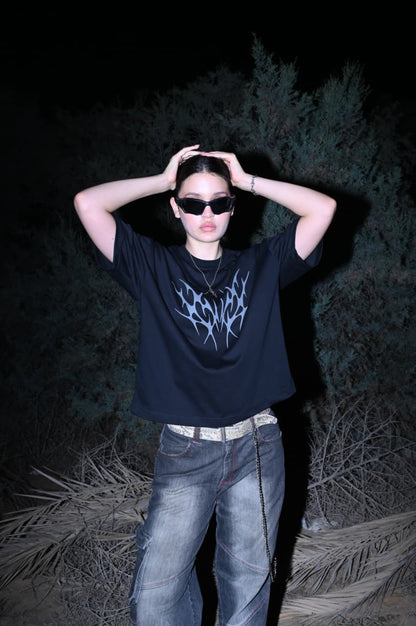 THE SPINAL ECLIPSE BLACK BOXY TEE