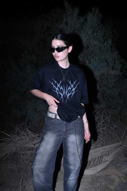 THE SPINAL ECLIPSE BLACK BOXY TEE