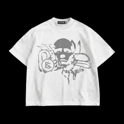 THE LOCKED PERCEPTION OFF-WHITE BOXY TEE
